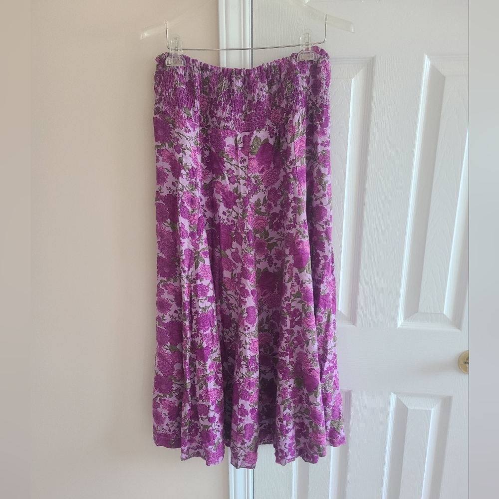 Purple Floral Maxi Skirt